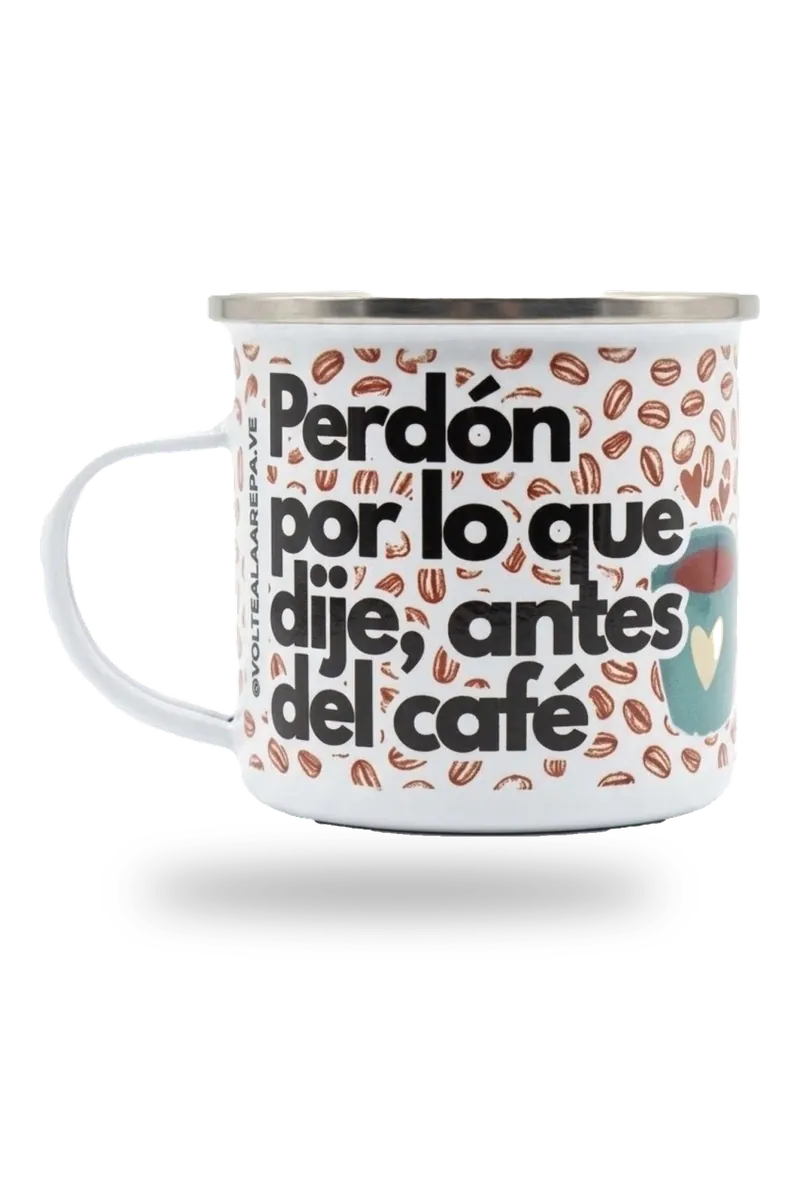 Taza de peltre perdón por lo que dije sin fondo