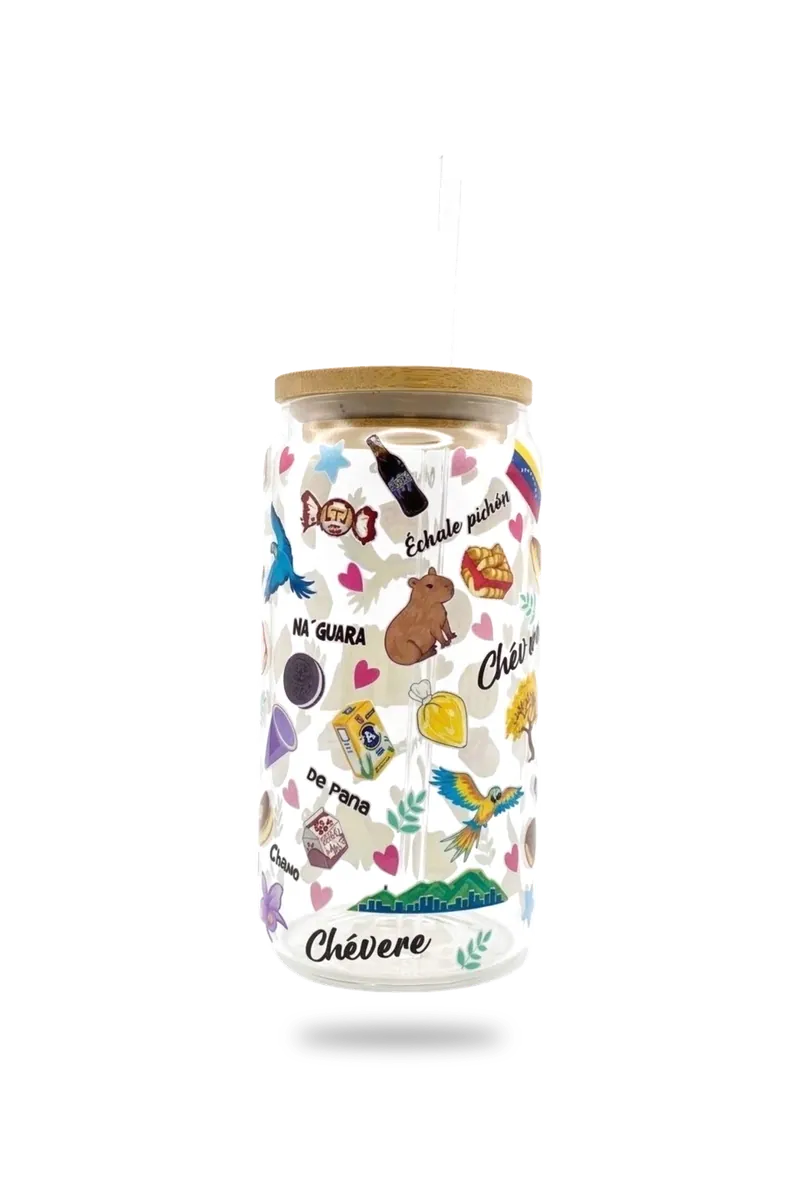 Vaso de vidrio tipo lata sin fondo